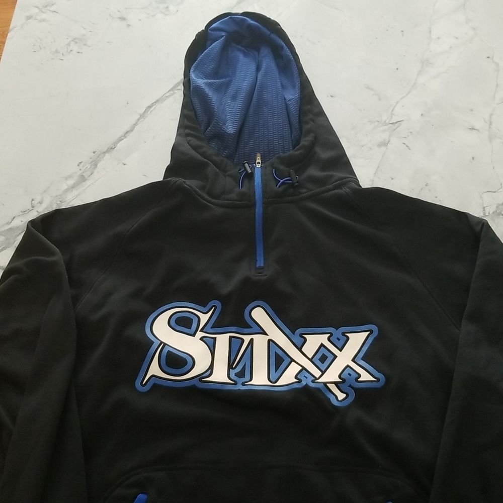 𝅺PENNANT Sportswear, STIXX, black men’s hoodie, size medium, zipper half chest